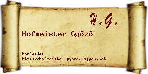 Hofmeister Győző névjegykártya